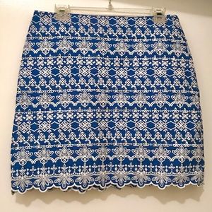 LOFT embroidered mini skirt